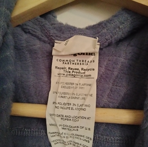 Patagonia Jacket Size Extra Small XS Reversible Blue Yellow Zip Sweatshirt - Picture 6 of 8